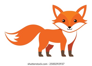 Vector Line Art Fox on White Background Vector Illustration and Logo Icon Clipart