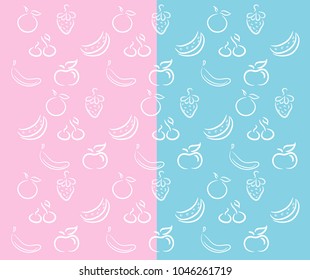 vector of line art fruit colorful background