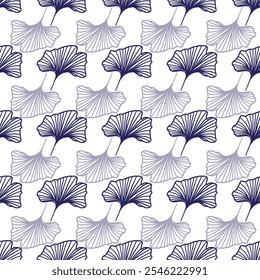 Vector Line art Ginkgo Seamless Pattern for wallpapers, fabrics, wrapping paper