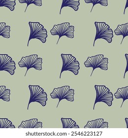 Vector Line art Ginkgo Seamless Pattern for wallpapers, fabrics, wrapping paper