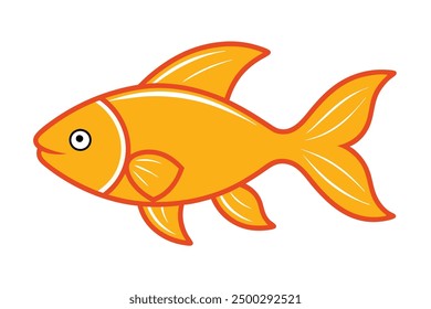 Arte de la línea del Vector de un pez de colores sobre fondo blanco Ilustración vectorial, icono del logotipo, Clipart