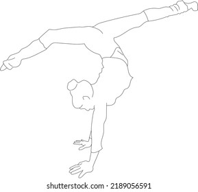 Vector Line Art Gymnast Sport Human Stock Vector (Royalty Free ...