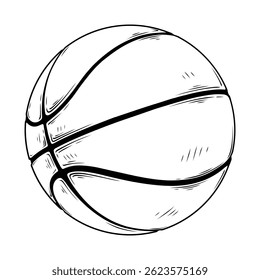 vector line art hand draw illustration of basketball