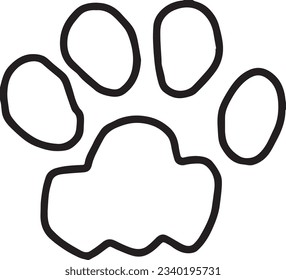 Vector line art hand drawn paw