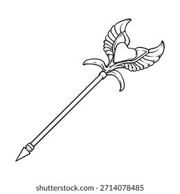 Vector línea arte dibujado a mano ilustración de una flecha