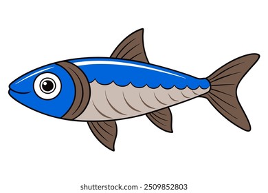 Vector Line Art of Herring Fish - High-Quality Clipart and Logo Icon