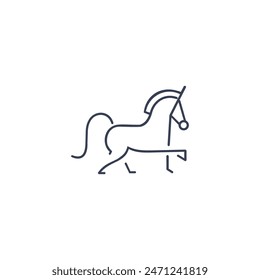 vector line art horse animal logo