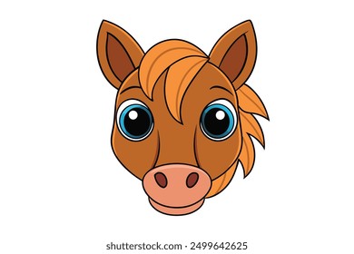 Vector Line Art of Horse Face Minimalist Animal Illustration on White Background