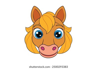 Vector Line Art of Horse Face Minimalist Animal Illustration on White Background