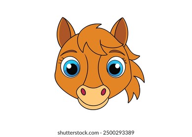 Vector Line Art of Horse Face Minimalist Animal Illustration on White Background
