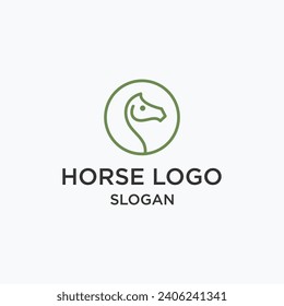 Logo-Vorlage für Kunstpferde der Vektor-Linie