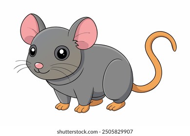 Vector Line Art House Mouse Illustration - Logo Icon and Clipart on White Background