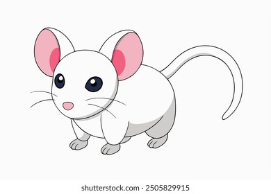 Vector Line Art House Mouse Illustration - Logo Icon and Clipart on White Background