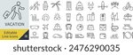 Vector Line Art Icon Set for Vacations