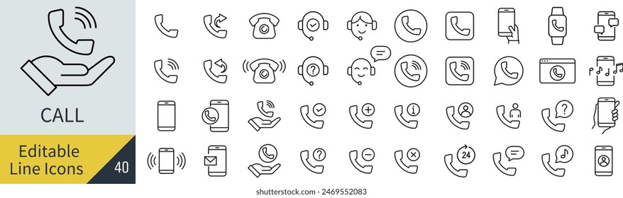 Vektorgrafik Line Art Icon Set für Handys