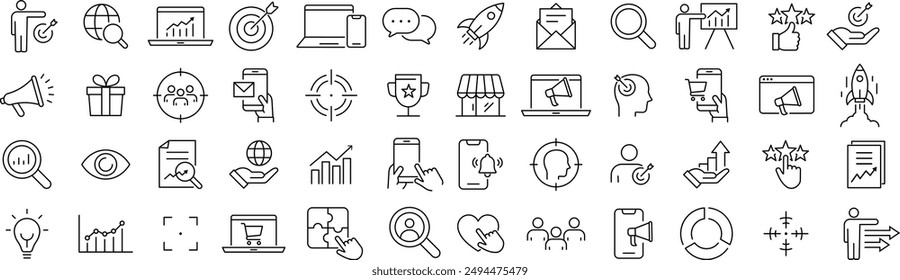 Vector Line Art Icon Set for Marketing