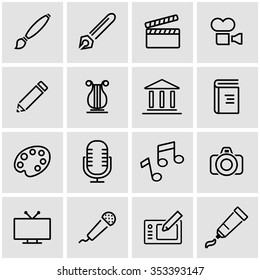 Vector Line Art Icon Set. 