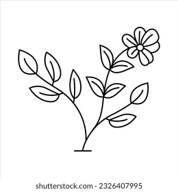 Vector Line Art: Illustrated Flowers as Decorative Floral Elements