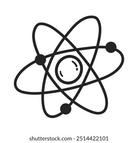 Ilustração de arte de linha de vetor do átomo