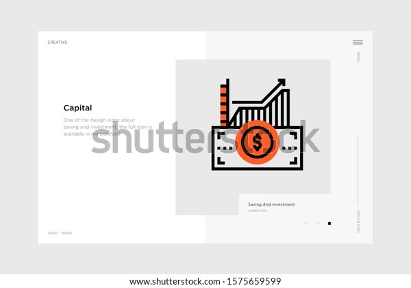 Vector Line Art Illustration Capital Icon Stock Vector (Royalty Free ...
