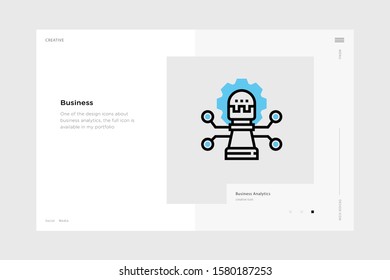 vector line art illustration customer icon wrapped with a website landing page template. soft and smooth color design. can be used as a percentage. made for business icons