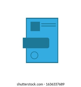 vector line art illustration documant icon wrapped with a website landing page template. soft and smooth color design. can be used as a percentage. made for business icons