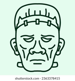 Vector Line art illustration Frankenstein. Simple Frankenstein. Frankenstein icon lineart
for the illustration design, website and graphic design.