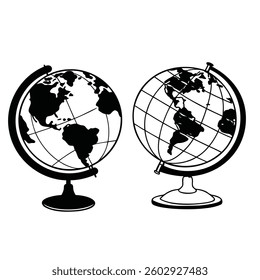 Vector line art illustration of Globe vactor