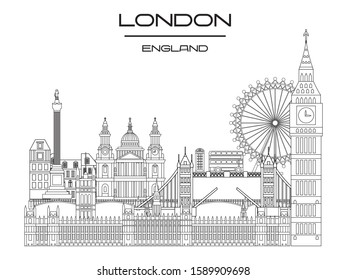 Freehand Sketch Name London National Symbols Stock Vector (Royalty Free ...