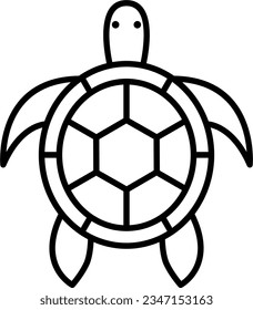 vector line art illustration of a turtle