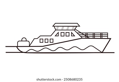 Vector line art illustration with white background.