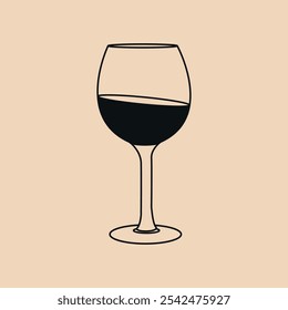 ilustração de arte vetorial de uma taça de vinho