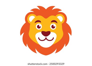 Vector Line Art of Lion Faces on White Background Vector Illustration, Logo Icon and Clipart