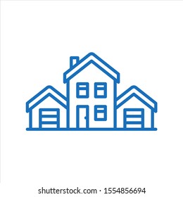 Vector line art logotype of house. Abstract logo design for construction company or interior design studio.