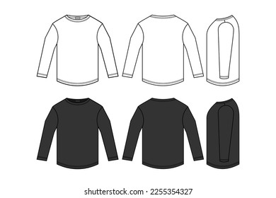 vector line art long sleeve t-shirt	
