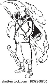 vector line art man of streetware