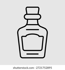 Vetor linha arte mexicana garrafa de tequila 