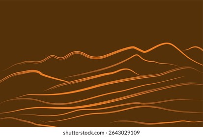 Vector line art of mountains Color background Vector illustration