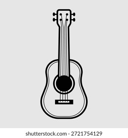 Vector Line Art No Fill Guitarra Acústica Ukulele