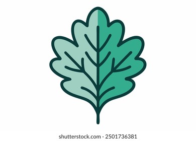 Vector Line Art of Oak Leaves on White Background Detailed Illustration and Clipart Design, Detailed vector line art of oak leaves on white background, perfect for nature themed de