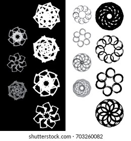 Vector line art ornament frame in a circle, decor elements autumn, summer, spring, inscription frames, design of books, pages, wallpaper