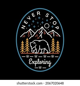 Vector line art outdoor badge. Perfect for t-shirt prints, posters and other uses. 