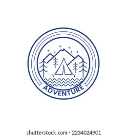 Vector line art outdoor badge. Perfect for t-shirt prints, posters and other uses.