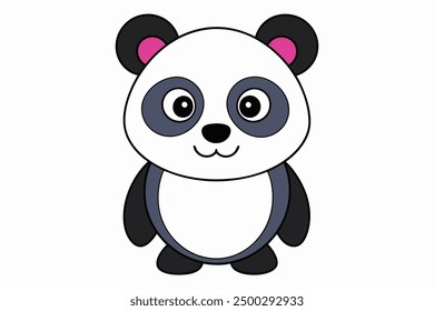 Vektorgrafik der Linie Art of Panda auf weißem Hintergrund | Logo-Symbol-Clip