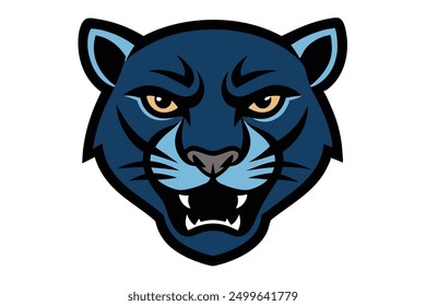 Vector Line Art of Panther Faces White Background, Vector Illustration, Logo Icon and Clipart