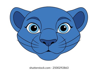 Vector Line Art of Panther Faces White Background, Vector Illustration, Logo Icon and Clipart