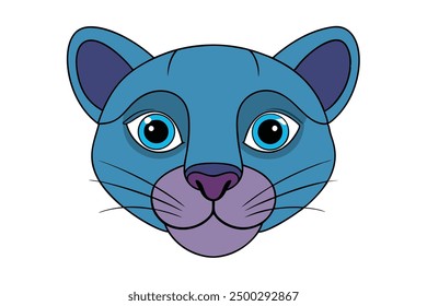 Vector Line Art of Panther Faces White Background, Vector Illustration, Logo Icon and Clipart