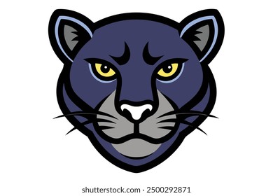 Vector Line Art of Panther Faces White Background, Vector Illustration, Logo Icon and Clipart