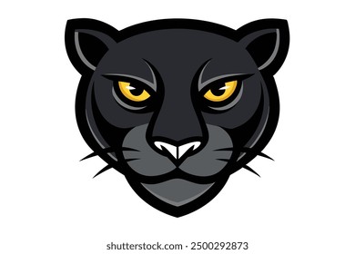 Vector Line Art of Panther Faces White Background, Vector Illustration, Logo Icon and Clipart