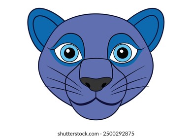 Vector Line Art of Panther Faces White Background, Vector Illustration, Logo Icon and Clipart